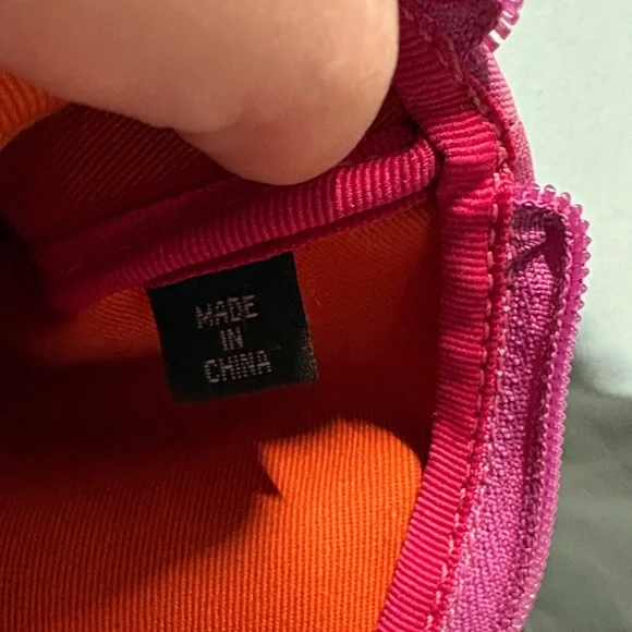 Coach Fab Field Pink Canvas Orange Leather Buckle Pockets Wristlet Vintage GUC - Picture 10 of 10